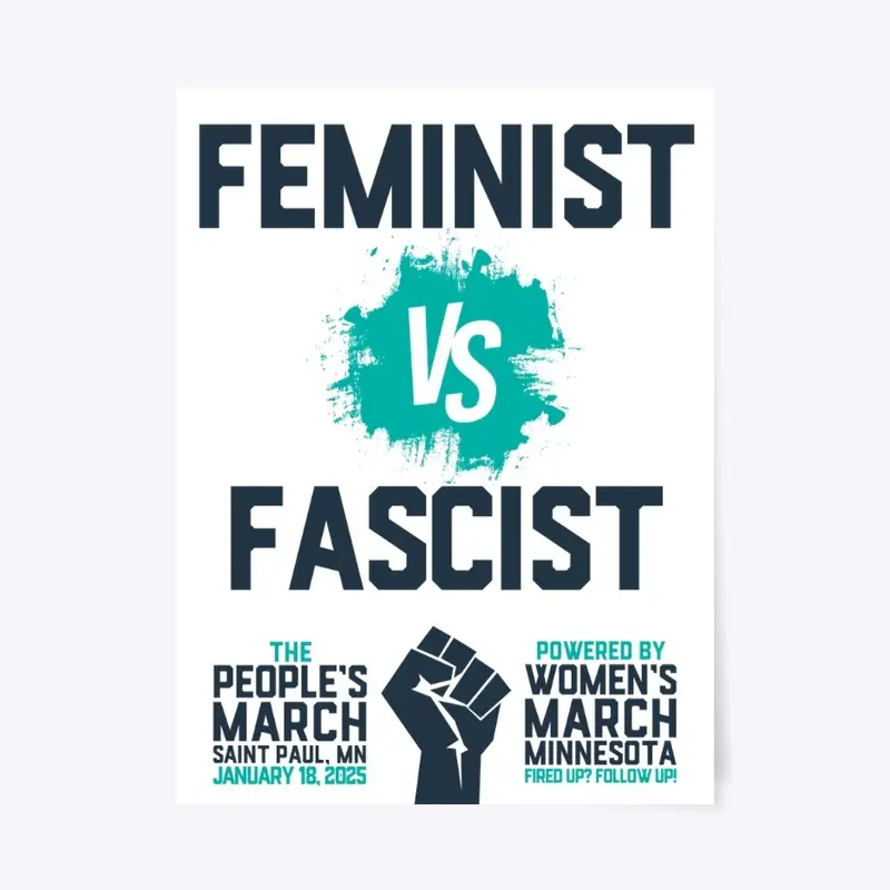 Feminist vs Fascist Blue