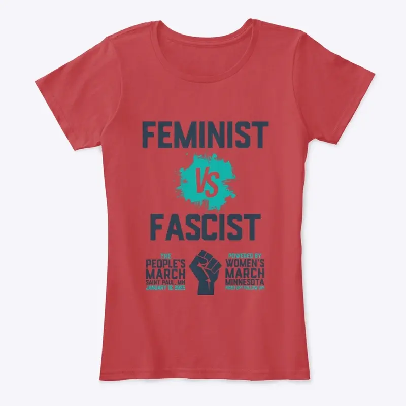 Feminist vs Facist Red